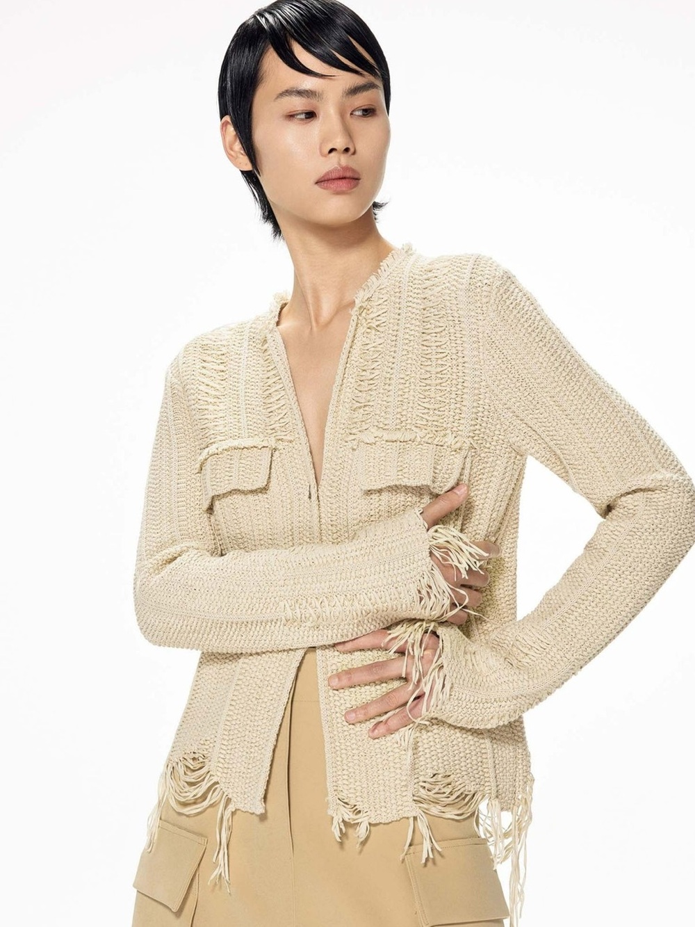 JNBY cropped button-up cardigan